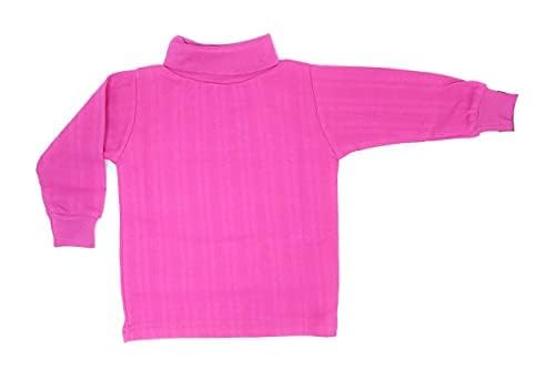 Image of TANGY Kids New Born Infant Baby Boys and Baby Girls Full Sleeves Turtle High Neck Skiwi in Plain Solid Color