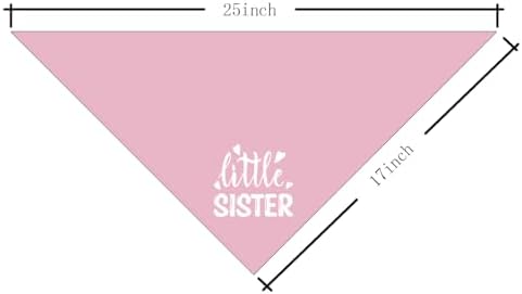 Little Sister Dog Bandana - Pink Triangle Scarf for Small Medium Dogs