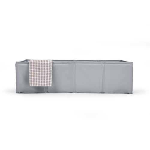 Image of Ingenuity Tuckaway Toddler Folding Tub, Converts Shower to Tub, Folds to Store, Easy to Clean, No Assembly Required, Portable Baby Bathtub for Travel, 12M-5Y, Gray