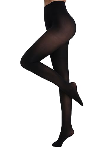 Image of SOUTHRO 80 Denier Opaque Tights for Women, High Waist Nylon Pantyhose | Soft Footed Nylon-Spandex, Tummy Control Waistband, Run-Resistant Reinforced Toe; for Office, Dress, Ballet & Winter