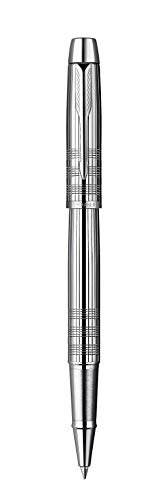 Stylo roller Parker IM Premium avec finition chrome brillant ciselé haut de gamme