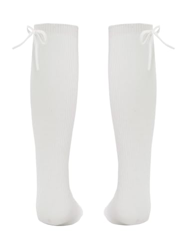 Jelory Baby Girls Knee High Socks with Bowknot Long Stockings Infants Toddlers Cotton Cable Knit Tube Socks2