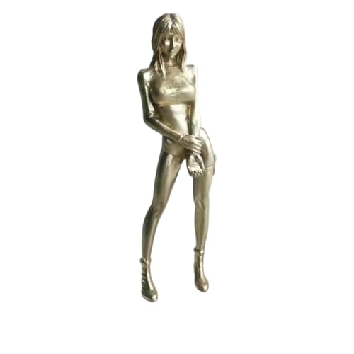 Bikini sexy de latón con postura de pie, hermosa estatua femenina, escultura de mujer de metal, miniaturas, arte corporal, manualidades, adornos de escritorio, decoración del hogar, coche, figuras