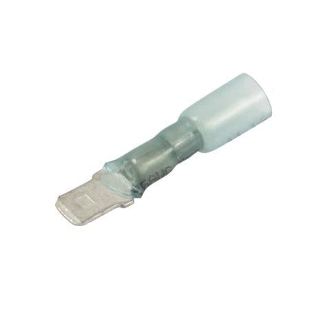 16-14 Gauge Heat Shrink .250 Male Quick Disconnect Terminal Connectors (100 Pack)