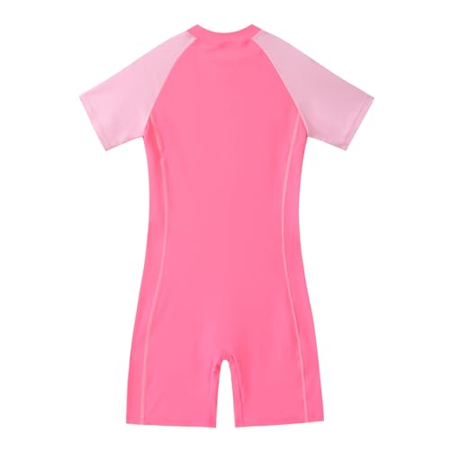 Image of karrack Girls and Boys One Piece Rash Guard Swimsuit Kid Water Sport Short Swimsuit UPF 50+ Sun Protection Bathing Suits
