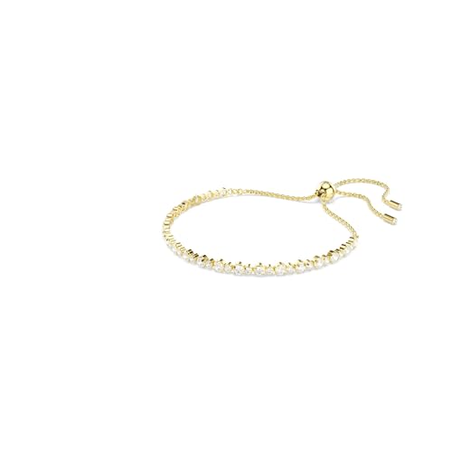 Swarovski Matrix Tennis bracelet, Round cut, White, Gold-tone plated by Swarovski - Image 2