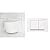 Swiss Madison Well Made Forever SM-WT449 St. Tropez Wall Hung Toilet (Glossy White) and SM-WC002W Wall Mount Dual Flush Actuator Plate with Square Push Buttons