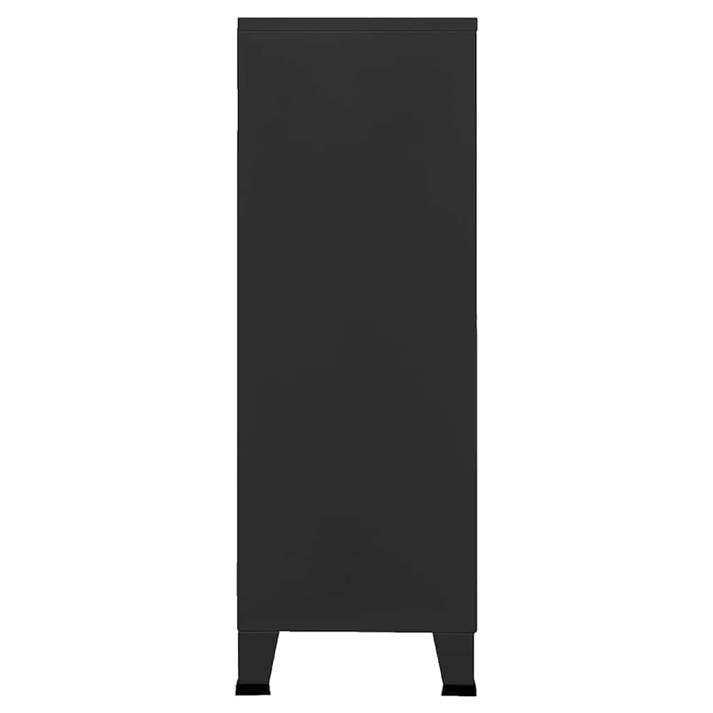 Metalowa szafka przemysłowa, 6 przegródek, czarna, 75 x 40 x 115 cm, szafka do przechowywania, szafka do biura, korytarza, salonu