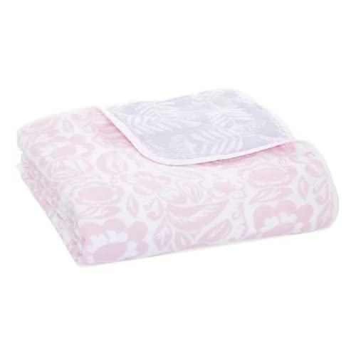 Image of aden + anais Essentials Dream Blanket, Muslin Baby Blankets for Girls & Boys, Ideal Lightweight Newborn Nursery & Crib Blanket, Shower & Registry Gift, Damsel - Savoy