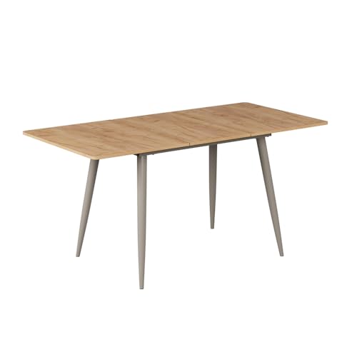 Vicco Table de Salle à Manger Beaver, Force d'or chêne/Gris, 120x80cm Extensible, pour Une Utilisation Flexible comme Table à Manger ou de Travail