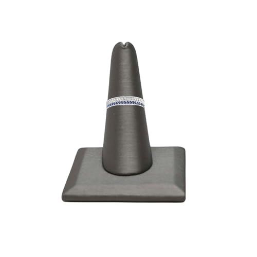 Image of Novel Box Single Finger Steel Gray Ring Stand Holder Jewelry Display 2X2X2 + NB Cleaning Cloth