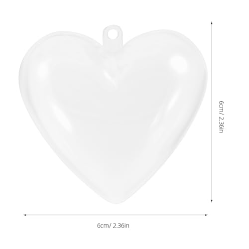 Gadpiparty 10 Stück Durchsichtige Herzornamente aus Kunststoff, Befüllbare Herzform zum Basteln Und Dekorieren für Weihnachten, Hochzeiten Und Partys