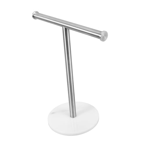 BRIGHTFUFU Hand Towel Holder Stand T-Shaped Towel Rack Marble Base for Bathroom -Saving Design and Organization