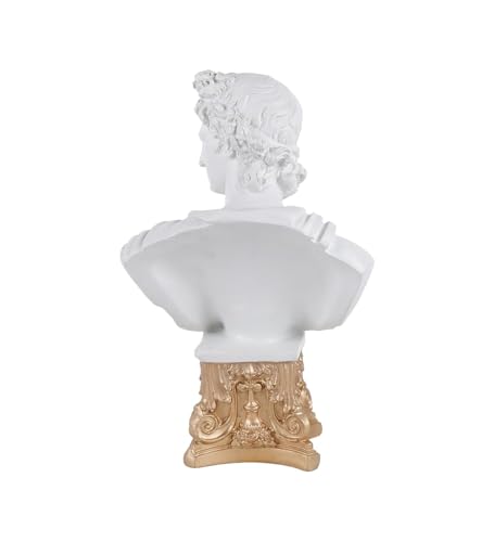 Image of Sankalan's Classical Roman Bust Statue, White and Gold, Decorative Home Accent