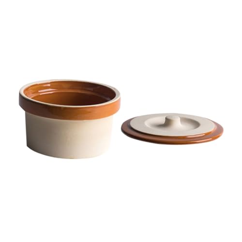 Consejos para Comprar Olla para estofados - los preferidos. 42 Garneck Cuenco De Cerámica Retro Con Tapa Olla De Estofado Para Arroz Y Huevos Al Vapor Vajilla Decorativa Para Cocinas Y Eventos