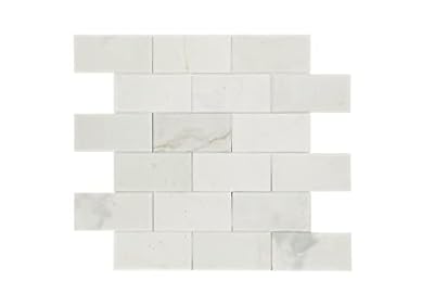 Daltile SimplyStick Mosaix 2" x 4" Marble Natural Stone Peel and Stick Bevel Mosaic in Stormy Mist/Grey for Walls and Backsplashes | (12 PC Per Carton) (11.64 SQFT Per Carton)