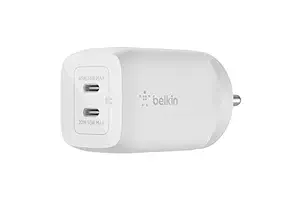 Belkin 65W (45W+20W) USB -C GaN Charger | Fast Charging PD | Gan Technology for Samsung Galaxy S25, Apple iPhone 17, Air, Pro, Pro Max, iPad, MacBook & More | 2 Years Warranty | White