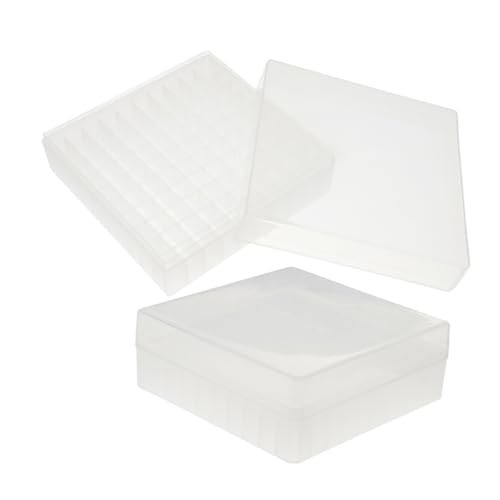 Unomor 2pcs Box Tube Box Storage Containers Tubs Freezer Tube Rack Tube Holder Vial Holder Tube Storage Plastic Tube Holder Test Tube Holder Pp Transparent