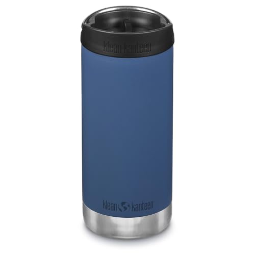 Klean Kanteen TKWide 12oz (w/Café Cap) Botella, Unisex Adulto, Real Teal (RT)