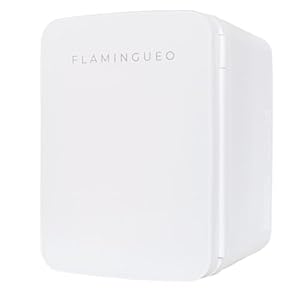 Flamingueo Mini Koelkast 10L – Kleine Koelkast 12V/220V, Cosmetische Koelkast, Warm en Koud Functie, Skincare Fridge, Minikoelkast Slaapkamer