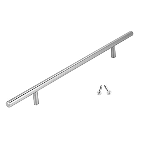 Poignee de Meuble Cuisine, Boutons De Porte Tirer, Poignée T Barre, Acier inoxydable Poignées Espacement des Trous de 192mm, Poignée de Porte pour Cuisine, Salle de Bain, Chambre, Bureau(300 mm)