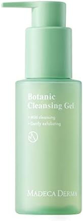 Madeca Derma Botanic Cleansing Gel, Gentle Korean Soap-free Cleanser for Women - Sensitive Skin, Hypoallergenic Low pH Cleanser to Remove Impurities with Plant-Based Vitamins, AHA & BHA (Small, 3.38 oz)