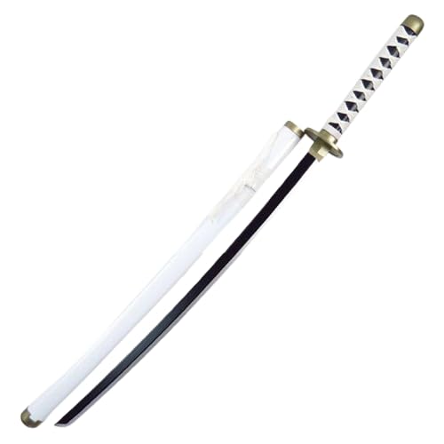 Image of One Piece Zoro Wado Ichimonji Katana | Life-Size Bamboo Wood Anime Sword for Cosplay & Display | Lightweight Practice Samurai Sword for Kids, Teens & Collectors |