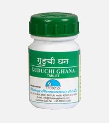 Guduchi Ghana 60 Tablets, Tinospora Cordifolia Ghana Satva, Concentrated Aqueous Herbal Extracts
