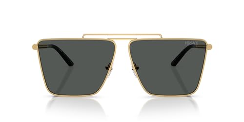 Versace Man Sunglasses Gold Frame, Dark Grey Lenses, 64MM3