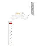 Sleek Socket Original & Patented Ultra-Thin Outlet Concealer with Cord Concealer Kit, Flat Extension Cord with Multi Outlets Surge Protector Power Strip, Ideal for Home Office and Home Theater