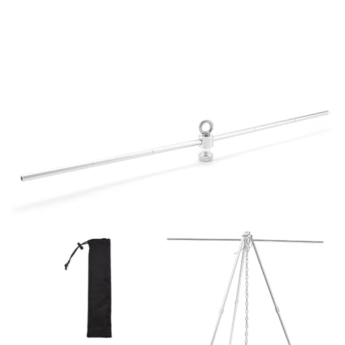 Camp Tripod Stand, Folding Tripod Hanger for Camping, Aluminum Alloy Portable, Barbecue Camping Tripod, Campfire Cooking Tripod, Camping Tripod Hanger for Pots and Pans