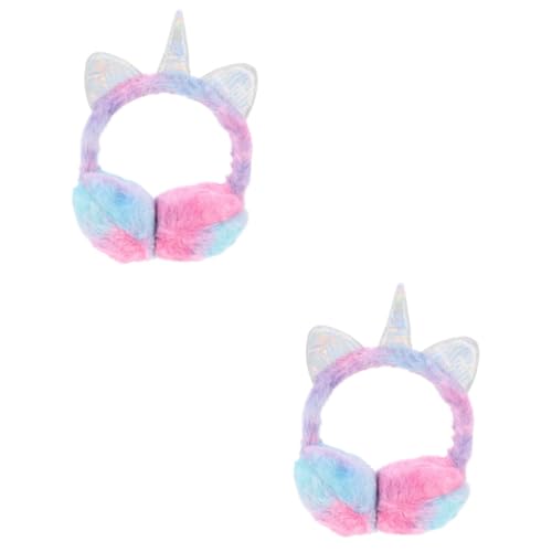 Orejeras calentadoras de oídos GALPADA de felpa con diseño de unicornio