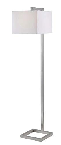 Kenroy Home Modern Floor Lamp ,64 Inch Height, 15 Inch Width, 17.5 Inch Ext with Brushed Steel Finish