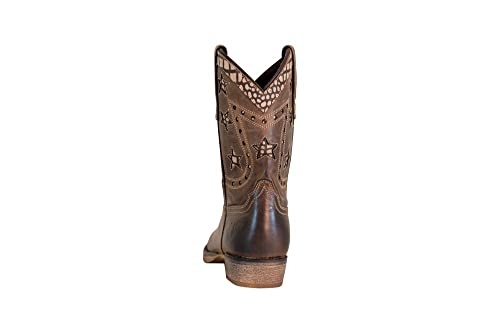 Image of TuffRider Youth Rocky Mountain Star Snake Printed Square Toe Western Boots-Brown-7Y