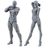 COLOR-LILIJ Drawing Figures for Artists Action Figure Model Human Mannequin Man and Woman Set,with Accessories Kit for Sketching, Painting, Drawing, Artist