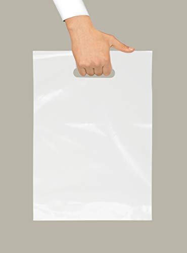 Purple Q Crafts Purple Q Crafts Plastic Bag With Die Cut Handle 9 Inch X 12 Inch White Merchandise Bags 100 Pack For Retail thumb #2
