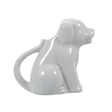 TOVINANNA Jarra Pequeña de Cerámica Blanca Diseño de Perro Mini Taza de Leche y Salsa de 40 Ml Asa para Uso Doméstico y Cafetería Dispensador Práctico para Crema y Café