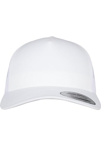 Flexfit 5-panel Retro Trucker Cap, Gorra Unisex Adulto, Blanco (white), Talla Única