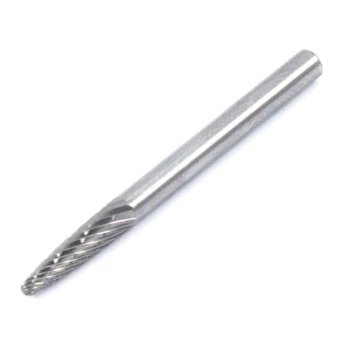Forney 60136 Tungsten Carbide Burr with 1/8-Inch Shank, Tapered, 1/8-Inch,Dark Grey
