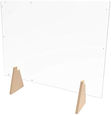 FixtureDisplays® Acrlic Plexiglass Shield Sneeze Guard 24x36x7 Landscape or Portrait Tabletop or Ceiling Mount 10064-2D