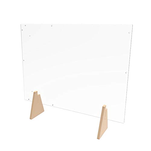 FixtureDisplays® Acrlic Plexiglass Shield Sneeze Guard 24x36x7 Landscape or Portrait Tabletop or Ceiling Mount 10064-NPF