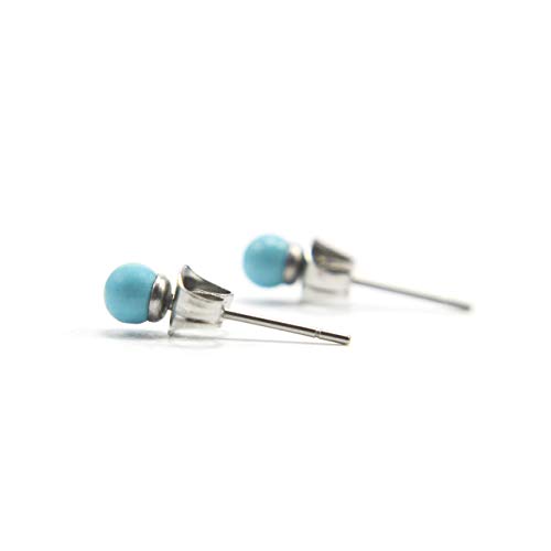 Tiny Turquoise Stud Earrings - Hypoallergenic Studs For Girls - Birthday Gifts Daughter From Mom #TOP3