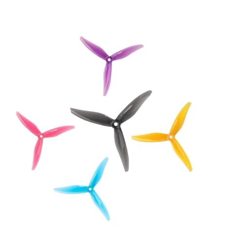 Hélice 5.1 pouces tripale jaune anti-vibration pour moteur brushless drone FPV