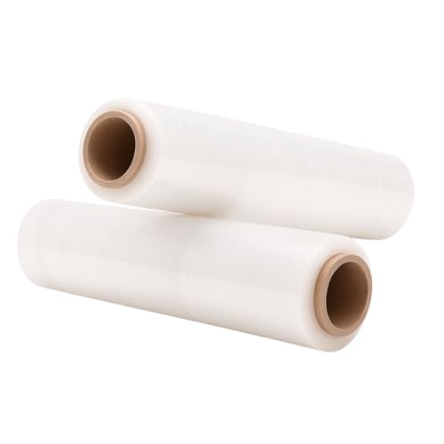 Inoverse 2 Rollen Stretchfolie Transparent 50cm x 300m – 2kg...
