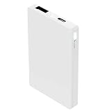明誠 モバイルバッテリー 4000mAh 軽量 超薄型 小型 充電器 Type-C 入出力 1USB出力ポート 大容量 2.4A急速充電【PSE認証済】スマホバッテリー iPhone＆Xperia＆Android各種対応 携帯充電器(ホワイト)