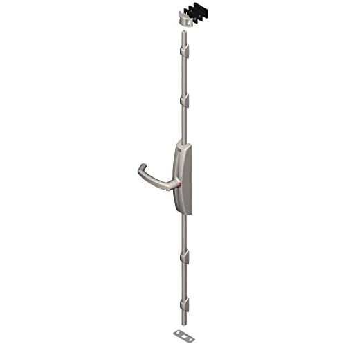 LA CROISEE DS - Cremone pompier a poignee tournante dualis 7211 - Finition Noir RAL 9005, Permet de condamner le vantail semi-fixe d’une porte à 2 vantaux, Convient à tous types de portes