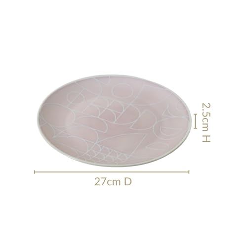 Image of Nestasia Ceramic Set of 4 Dinner Plates (10 Inch Each) - Microwave & Dishwasher Safe Full Plates with Geometric Pattern - Perfect for Home, Kitchen, Dining & Gifting (Mauve Matte Finish)