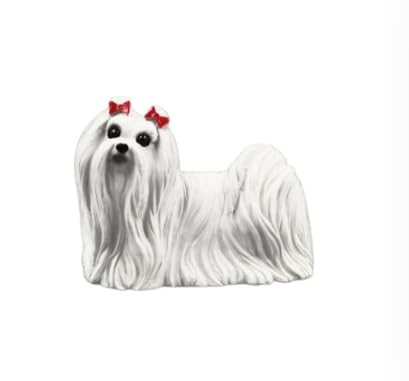 Figurine de chien maltais réaliste rouge statue AMITD bibelot