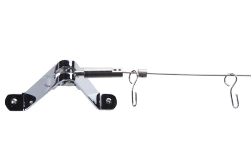 DécoProfi Seilspannsystem Algebra Vernickelt Gardinenstange Seil 5m Edelstahl (Nirosta) / Silberfarben I Vorhang/Gardine Seilspanngarnitur I Halterungen/Befestigung Seilsystem