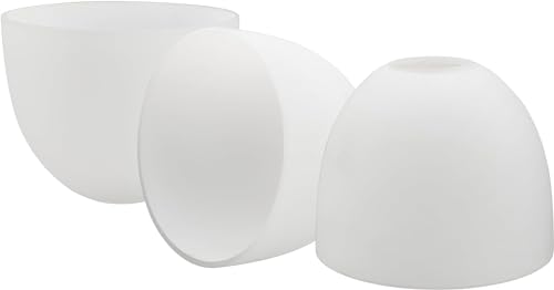Image of Aspen Creative 23617-3A, Frosted Opal Glass Shade White Inside, Center Hole: 42mm, 5-1 /8 inch Dia x 4 inch H, 1-5 /8 inch Fitter, Set of 3